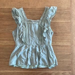 Green open back crop tank top size XS